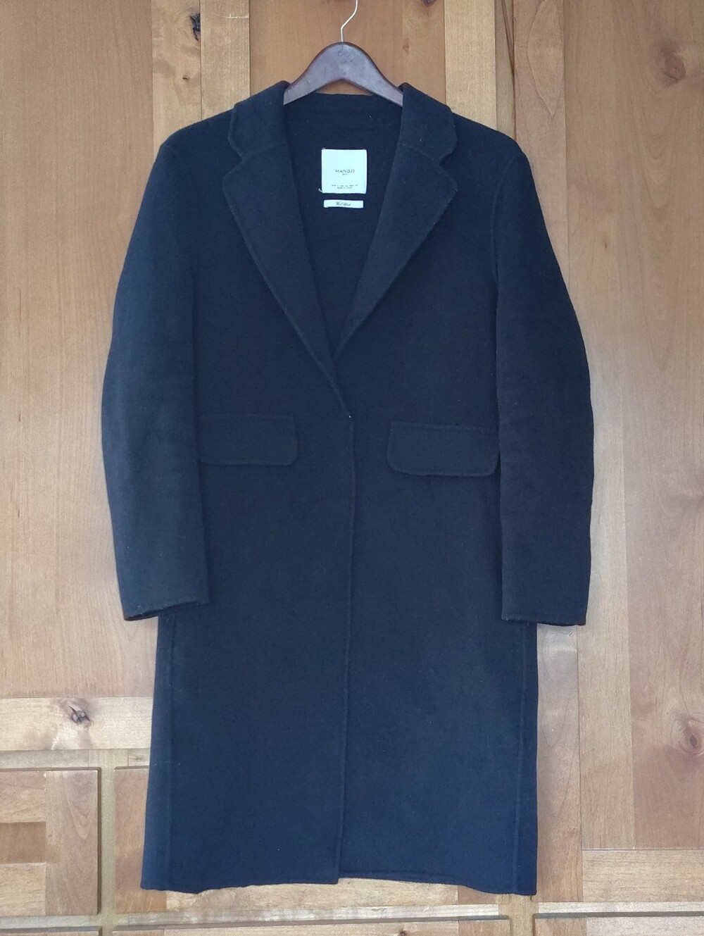 Mango Women’s Wool Blend Long Coat US Size XS Navy